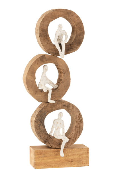 Figure 3 Anneaux de penseurs Bois de manguier/Aluminium naturel/blanc