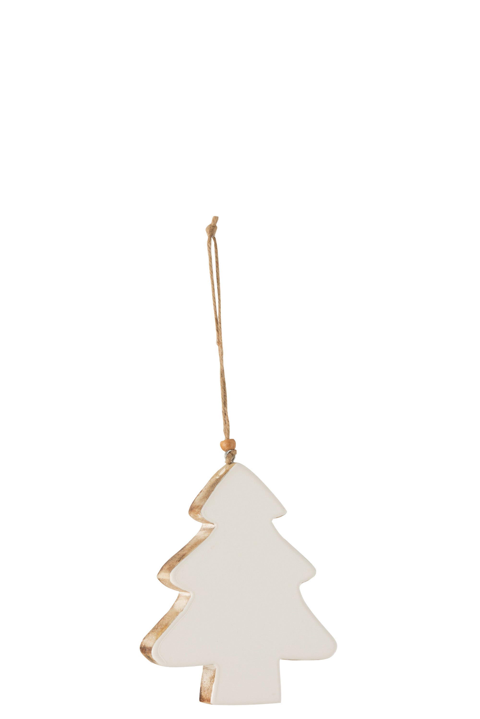 Pendentif Arbre de Noël Bois de Mangue Blanc Grand