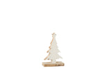 Arbre de Noël en bois de mangue blanc/blanc lavable Petit