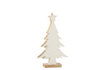 Arbre de Noël en bois de mangue blanc/blanc lavable Grand
