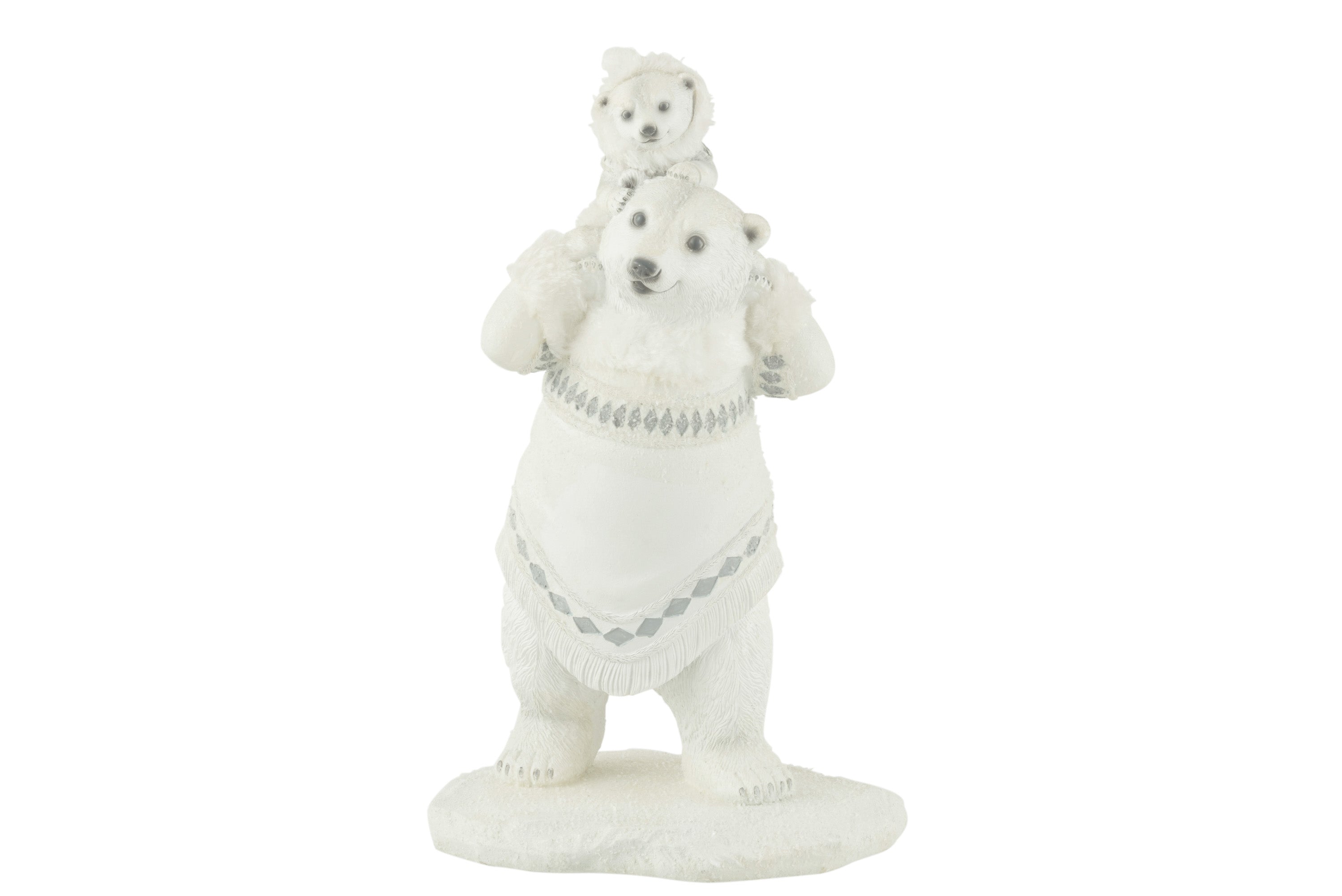 Polar bear+bear on shoulder Poly White/Grey