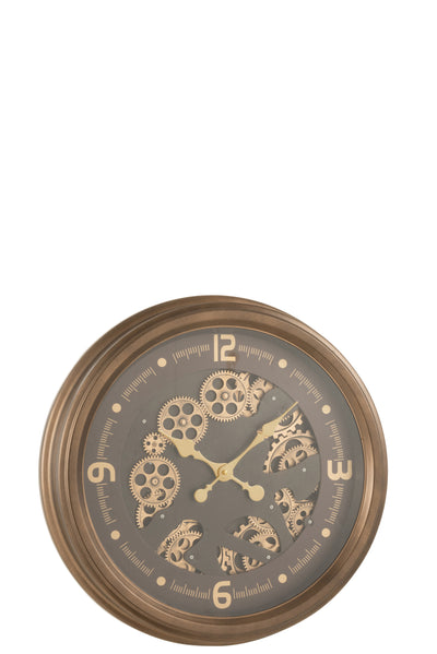 Clock Arabic Numerals Radars Interior Metal+Glass Antique Gold