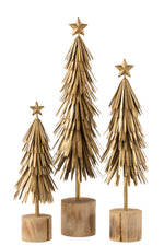 Kerstboom Op Voet Metaal Goud Large - (17288)