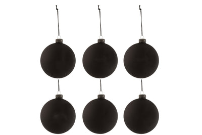 Box of 6 Christmas baubles Blackboard Glass Small