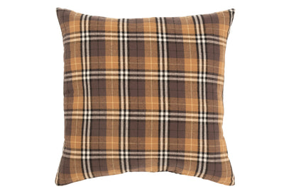 Cushion Square Textile Brown/Black/Ocher