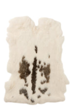 Rabbit fur White/Brown Dots