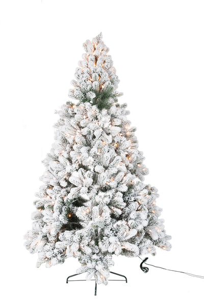 Weihnachtsbaum+LED-Leuchten Snowy plastic Grün/Weiß 