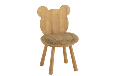Chair Child Bear Wood Natural - (20187)