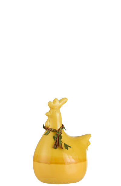 Chicken Wreath Porcelain Yellow Medium - (2150)