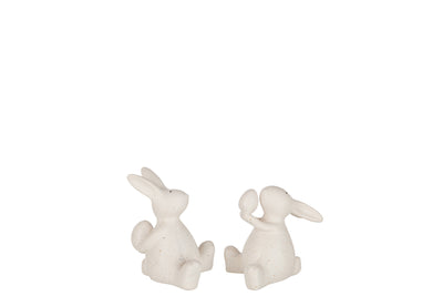 Rabbit Sitting Ker White S Ass2 - (21832)