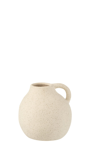 Vase en céramique beige S - (22665)