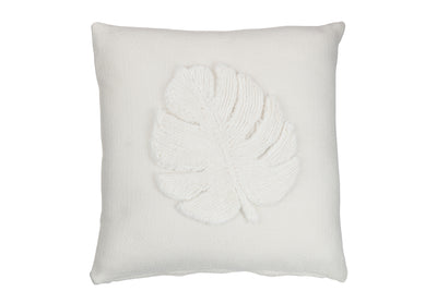 Cushion Leaf Vk Polyes White - (22938)