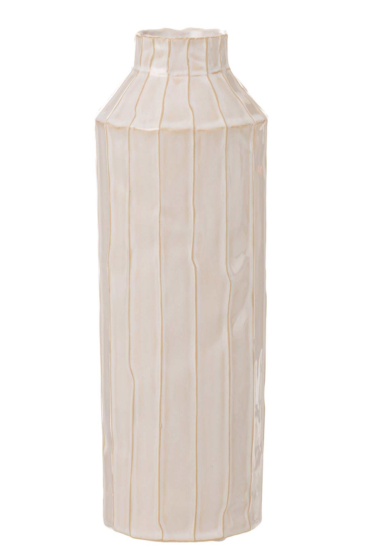 Vase Milchflasche Keramik Weiß L