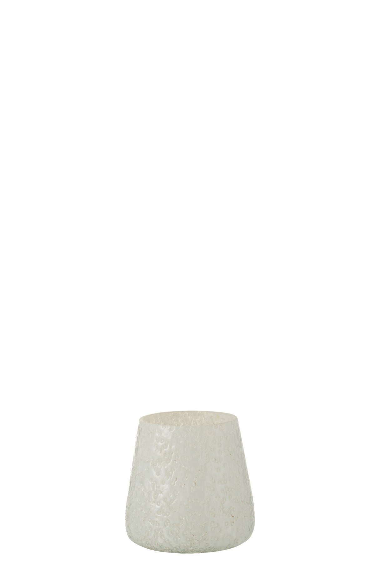 Windlicht Reliefglas Weiß Klein - (2466)