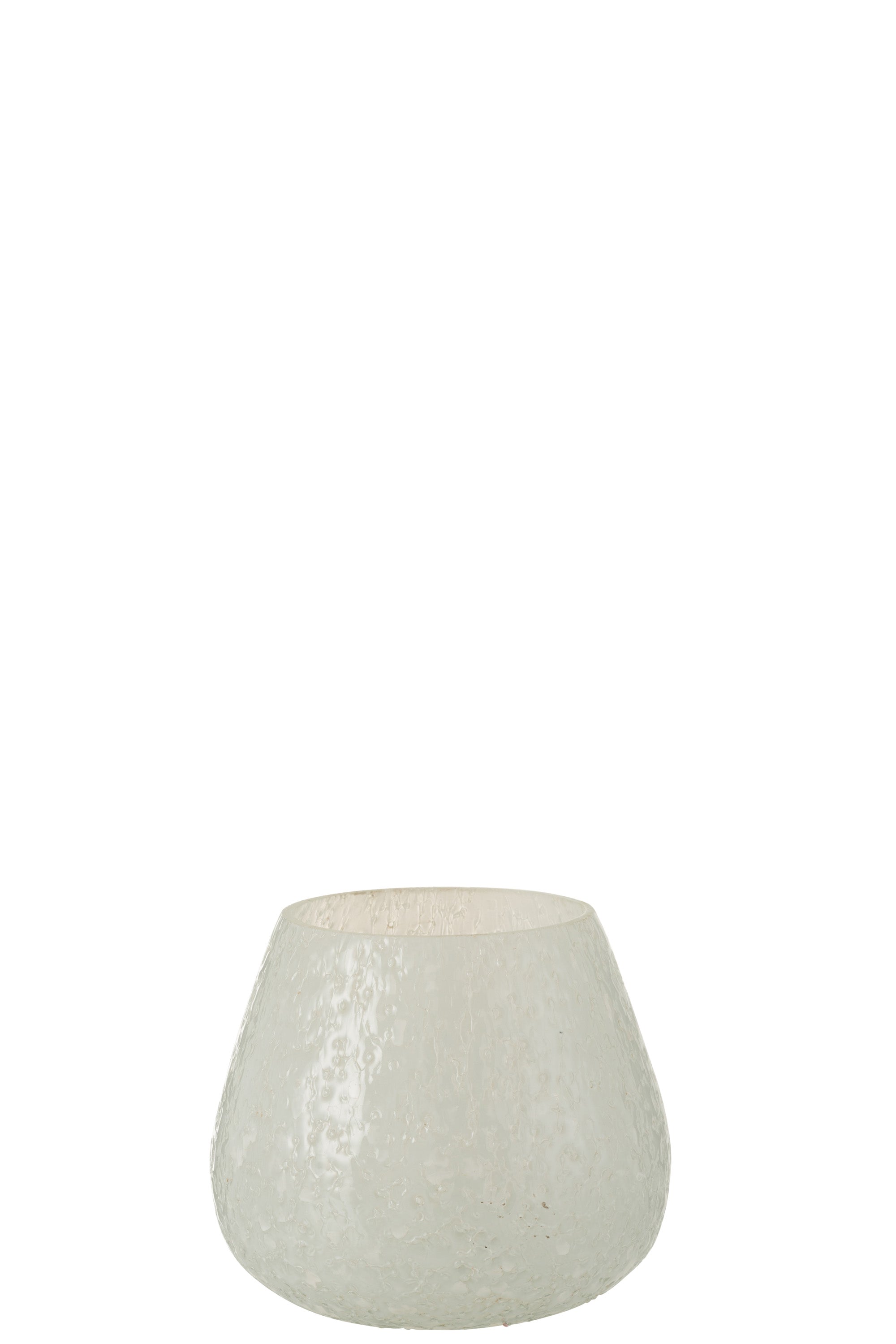 Windlicht Reliefglas Weiß Medium - (2467)