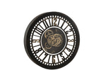 Horloge ronde Radar Miroir intérieur Noir antique/Or