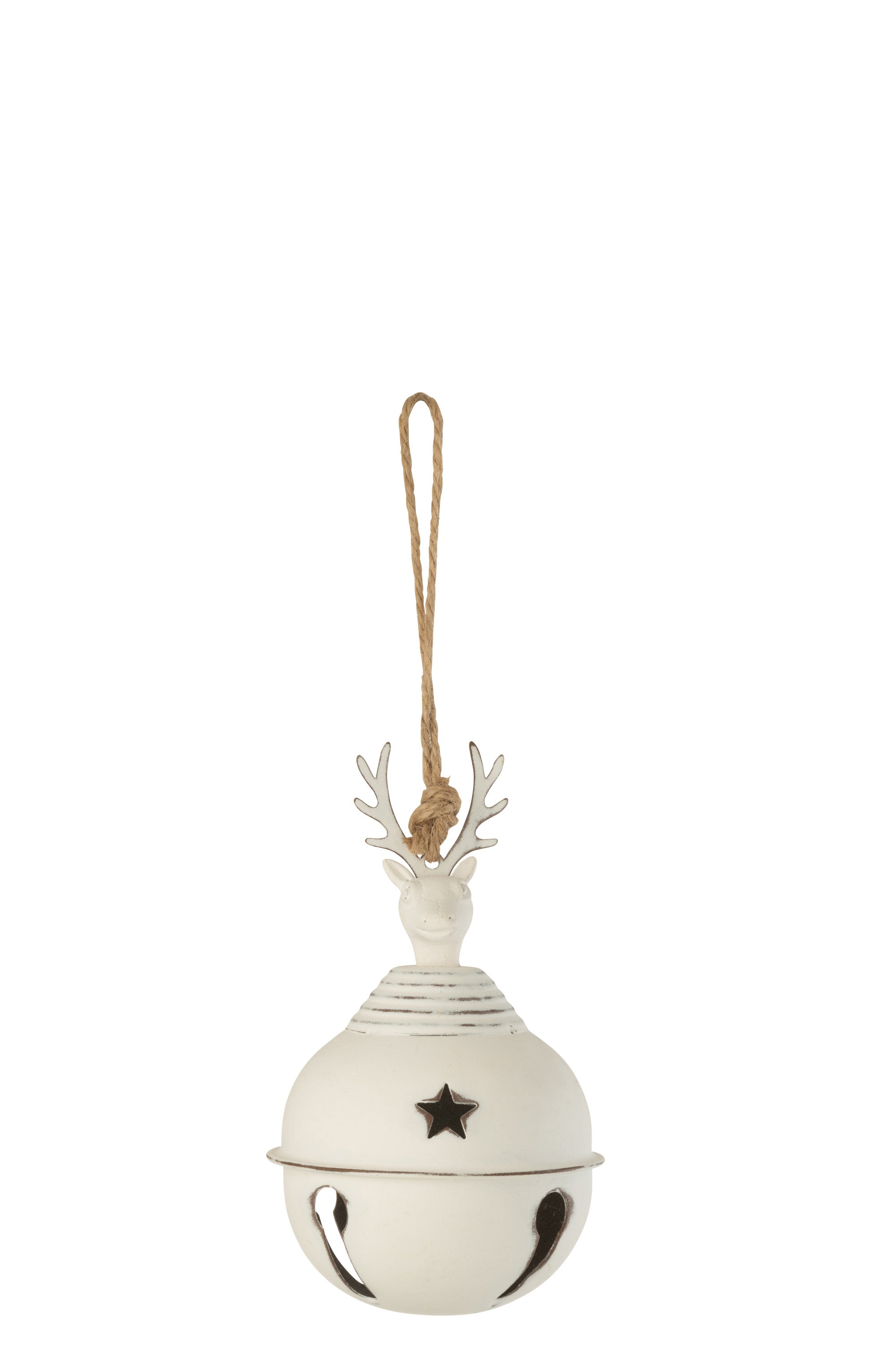 Pendant Reindeer Bell Metal White 