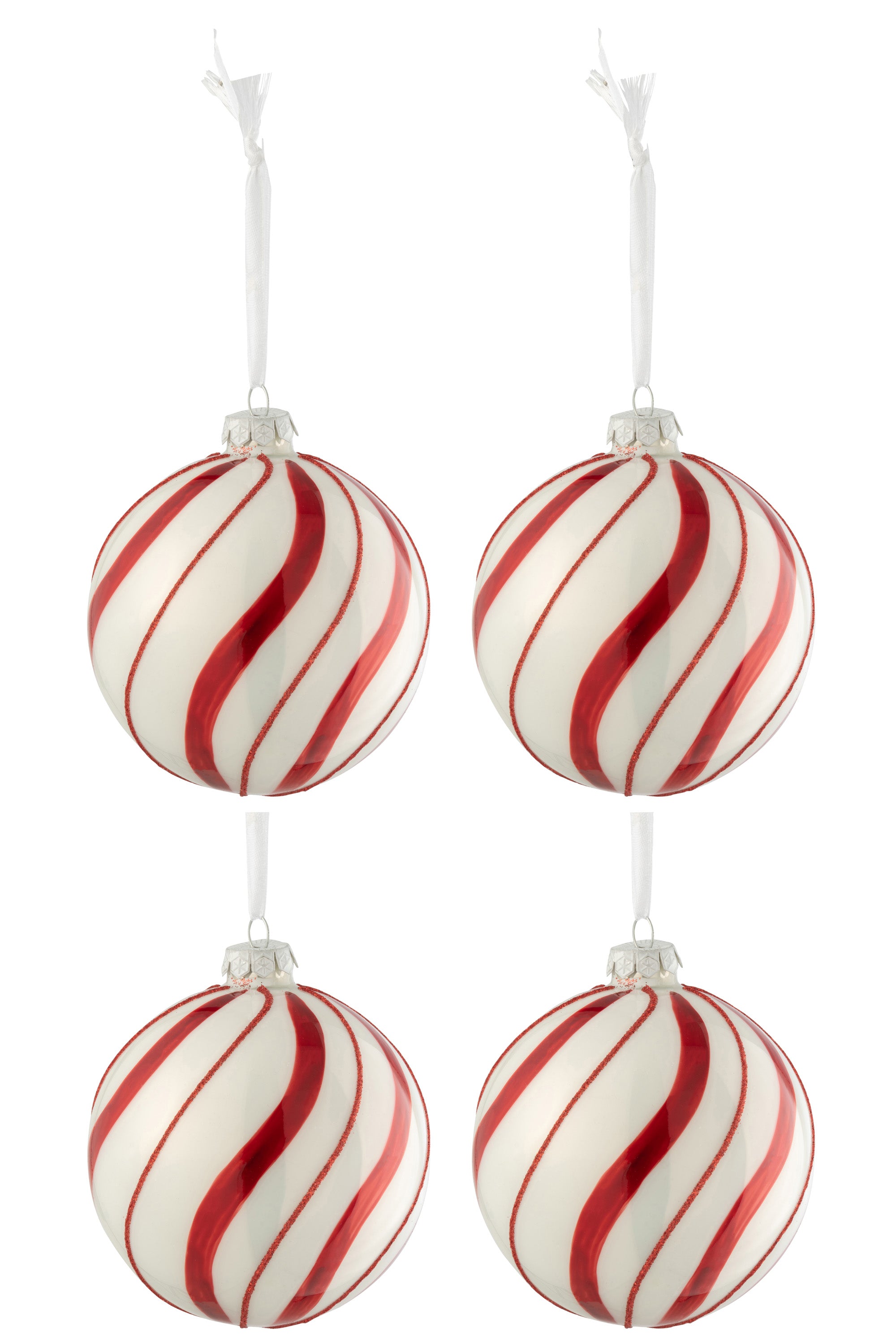 Boîte de 4 boules de Noël Rd en verre Blink blanc M