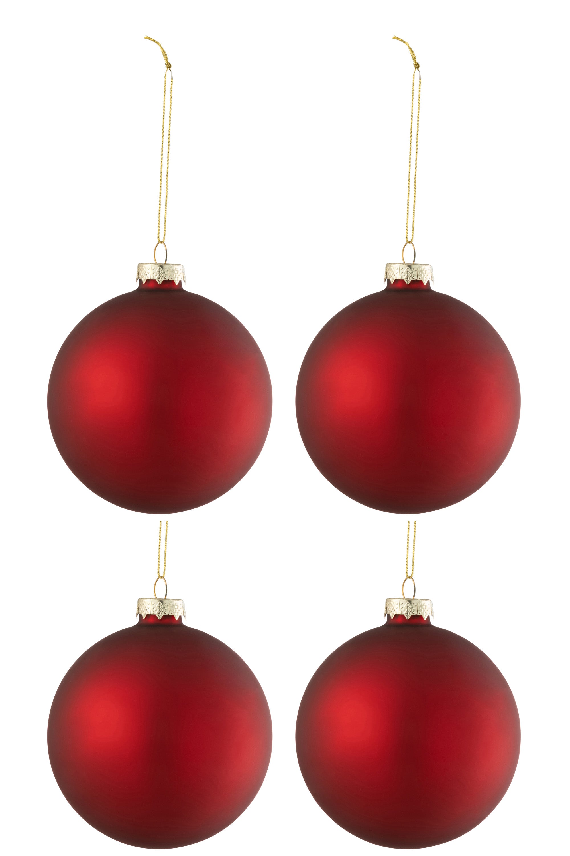 Doos Van 4 Kerstballen Effen Glas Mat Rd M