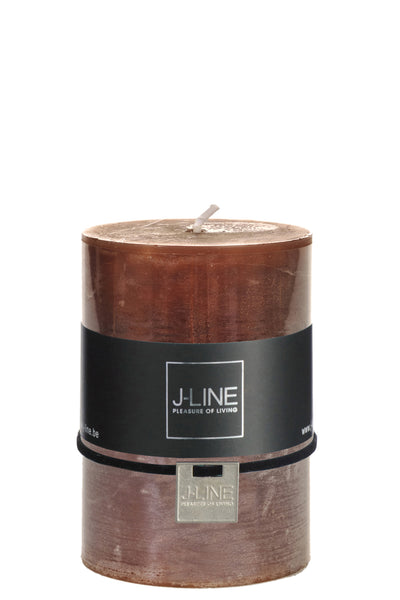 J-Line Cilinderkaars Bruin M - 48H - (29231)