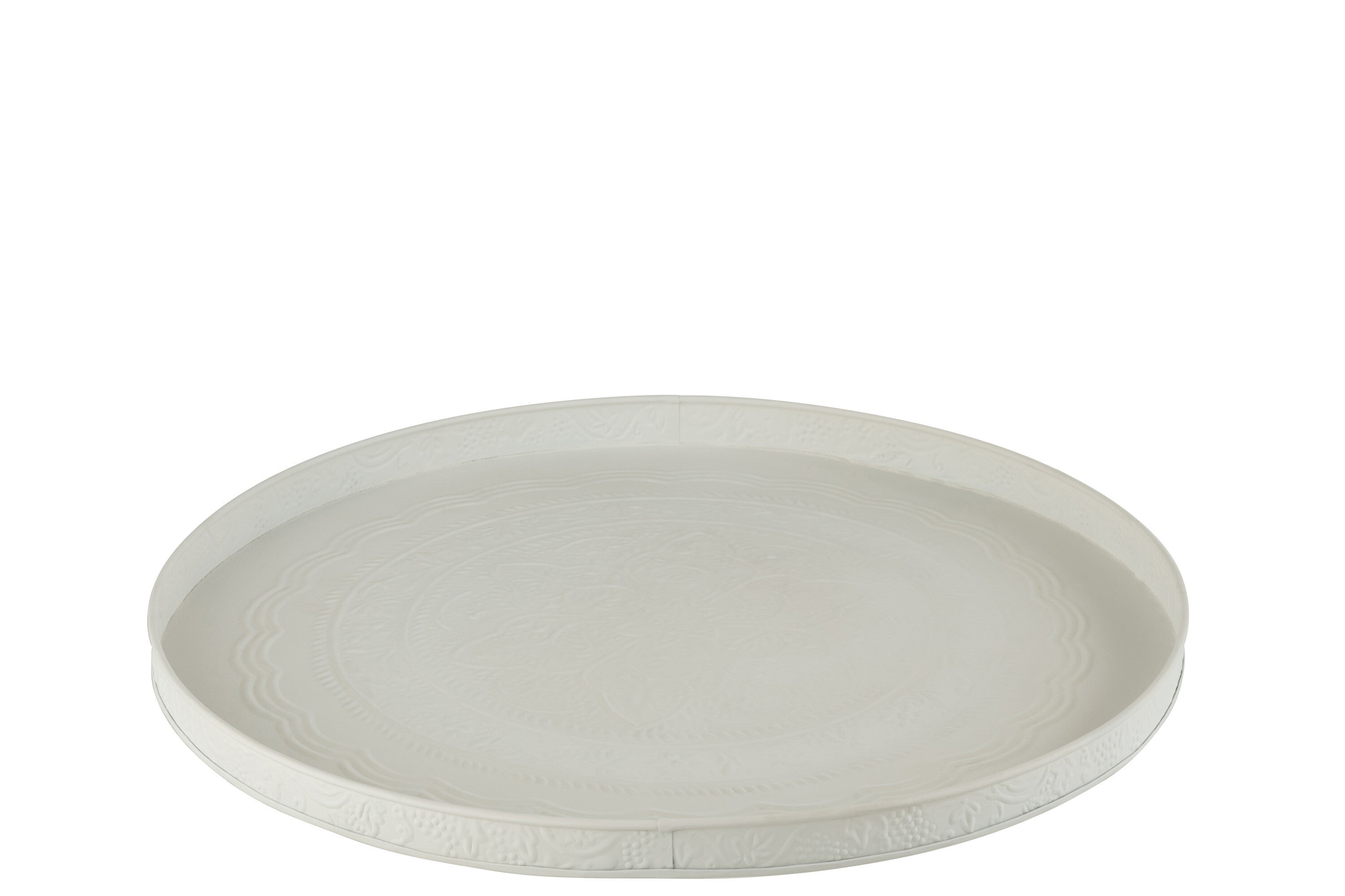 Assiette ronde en fer classique blanc M