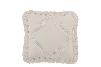 Pillow Fringe Cotton White