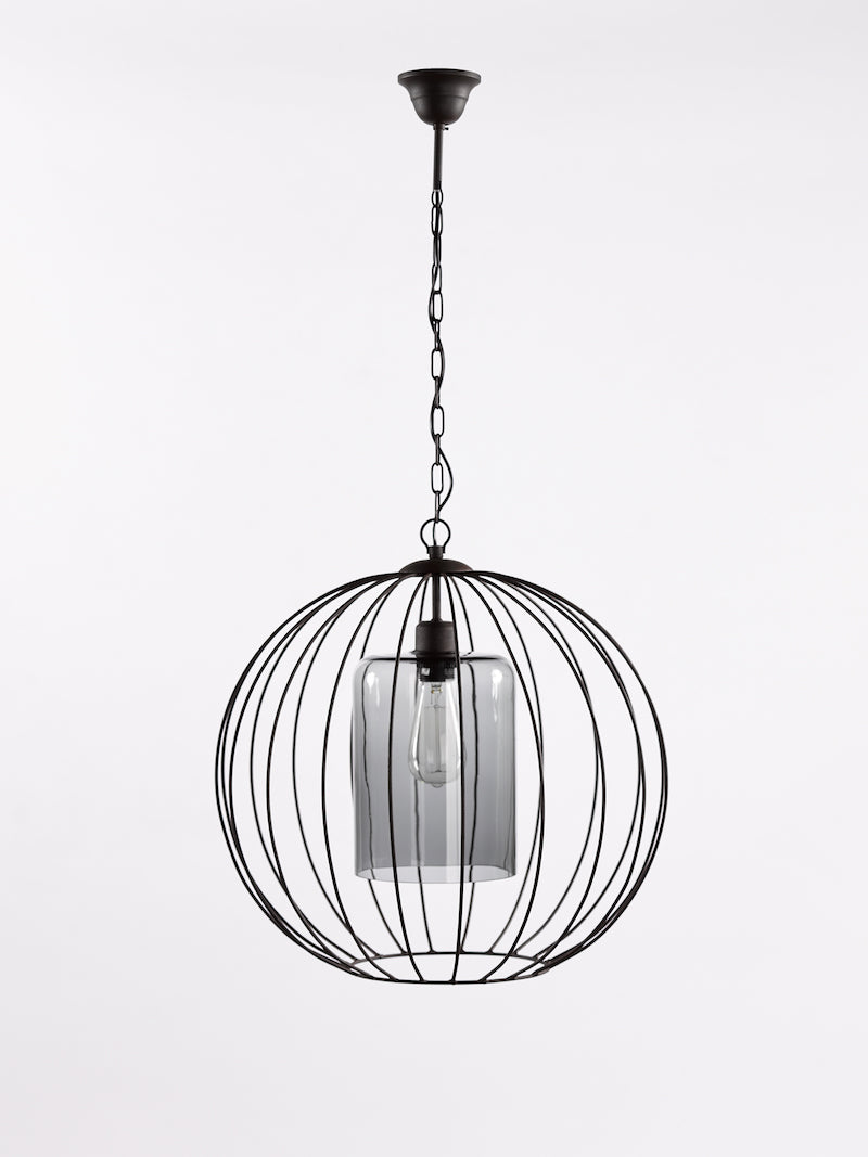 Pendant lamp Vintage Bolzano Cyl Large Fumé