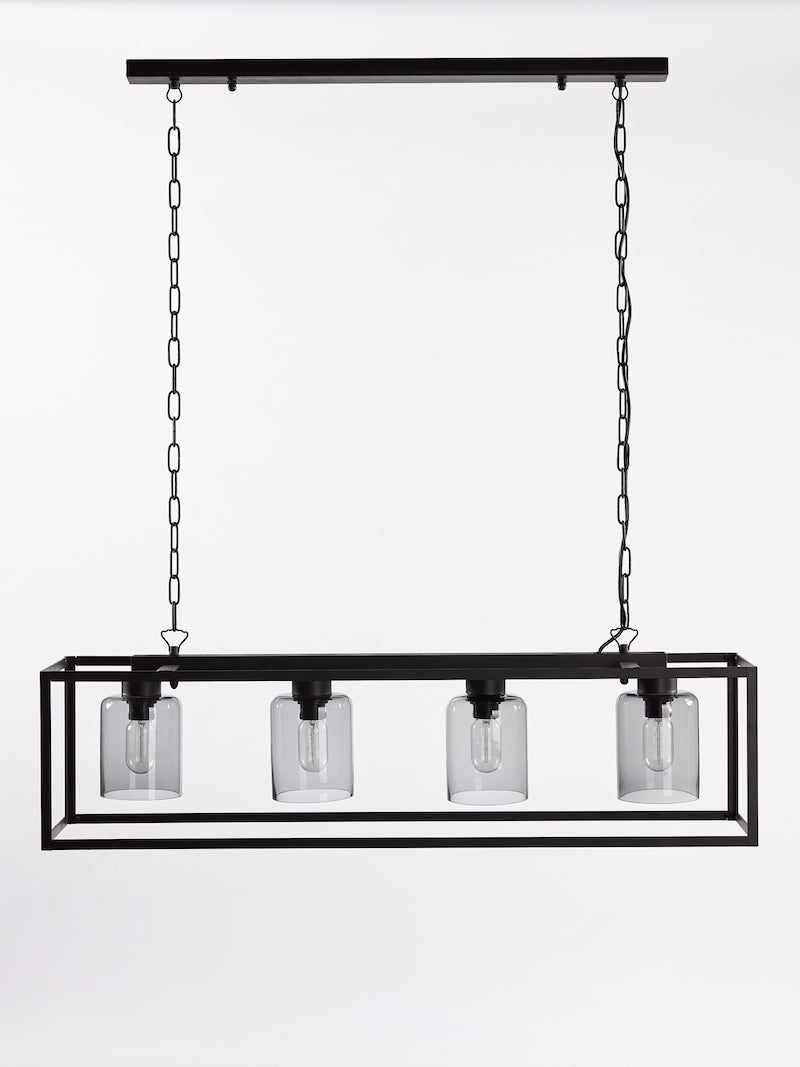 Pendant lamp Country Living Rettangolo 4 Cyl Small Fumé