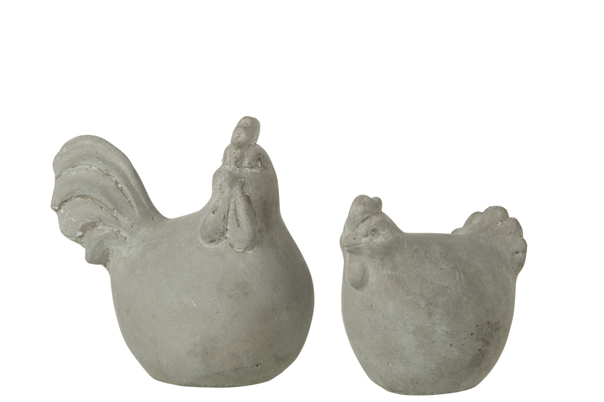 Set de 2 figurines Glendy Cement Grey