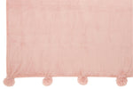 Plaid Pompom Polyester Baby Pink