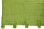 Plaid Pompon Polyester Grasgrün