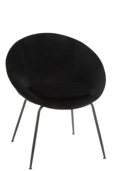 Chaise ronde Métal/Textile Noir