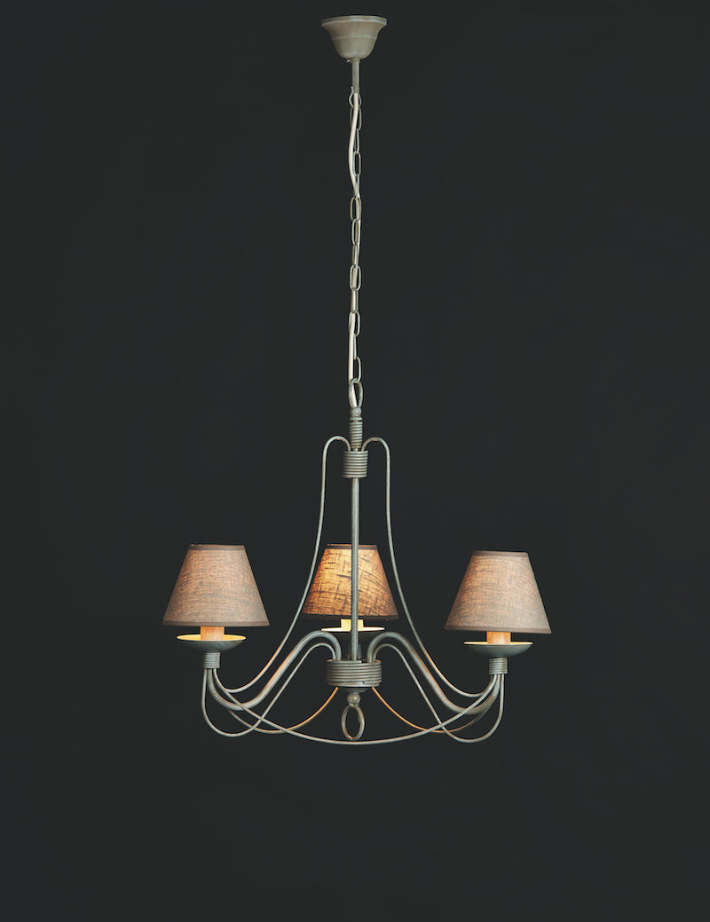 Chandelier Astrid 3 Grey Grigio Avorio