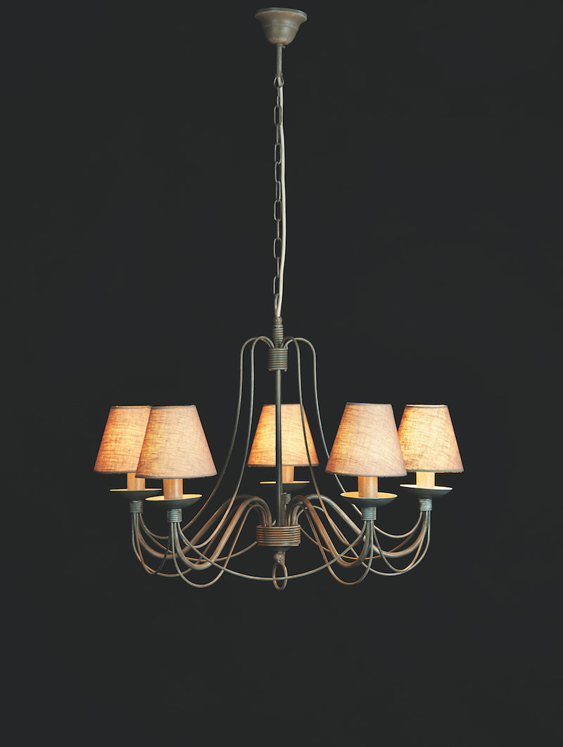 Chandelier Astrid 5 Grey Grigio Avorio