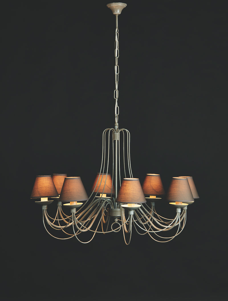 Lustre Astrid 8 Gris Grigio Avorio