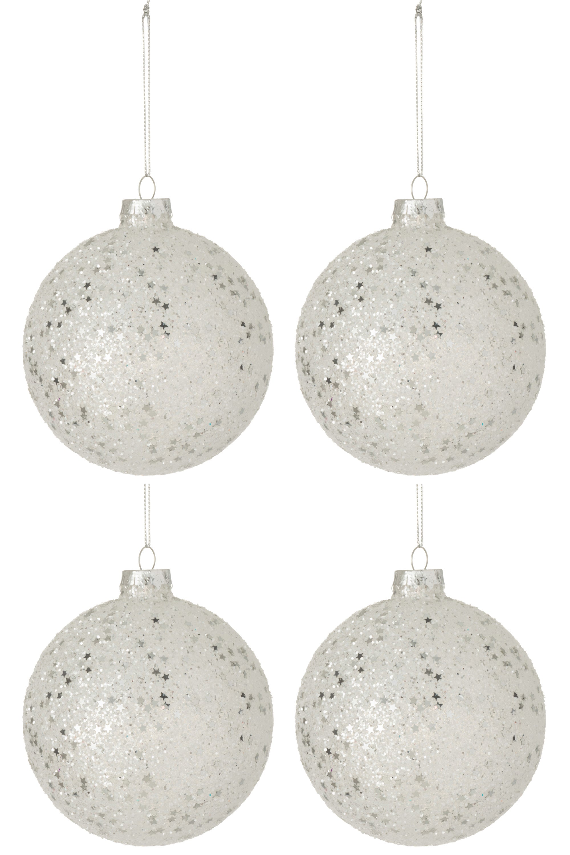 D4 Kerstb Stars Gl Zilv L - (6526)