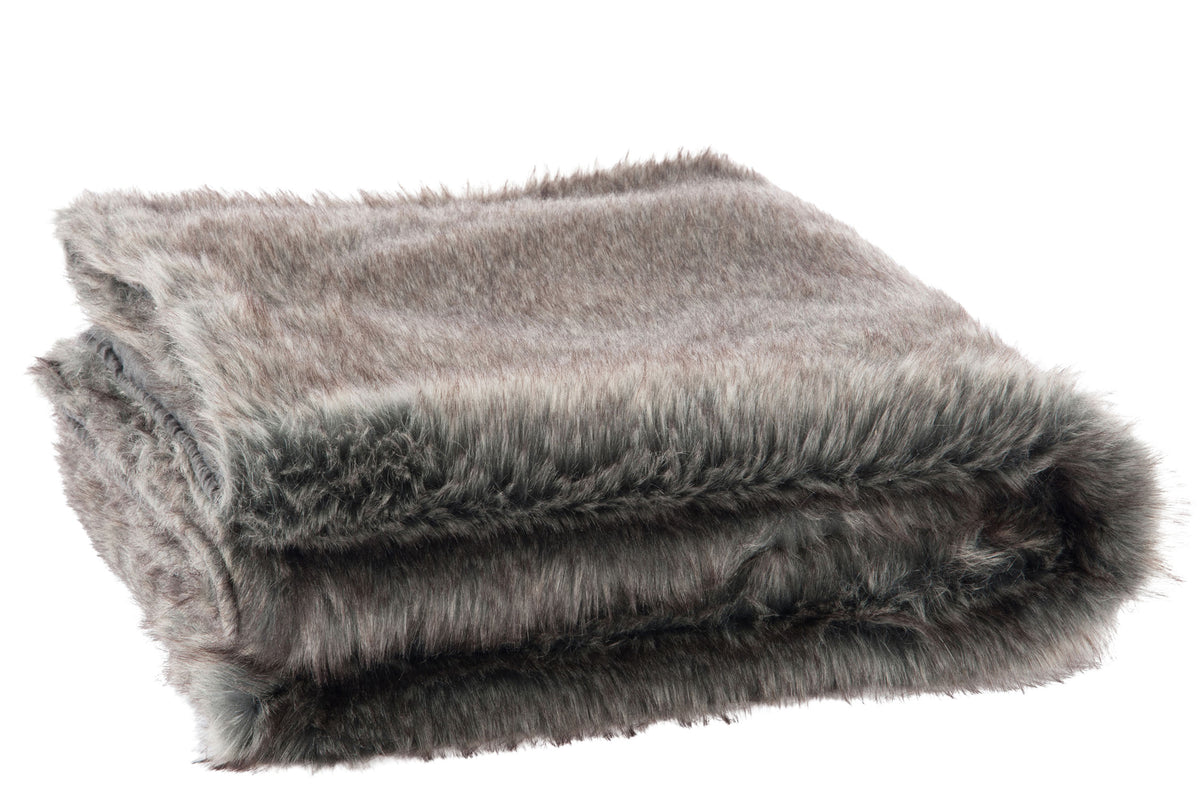 Fake fur plaid Brown - (68441)