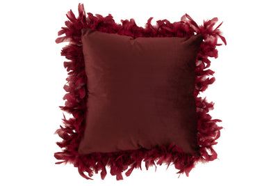 Cushion Plumes Polyester Bordeaux