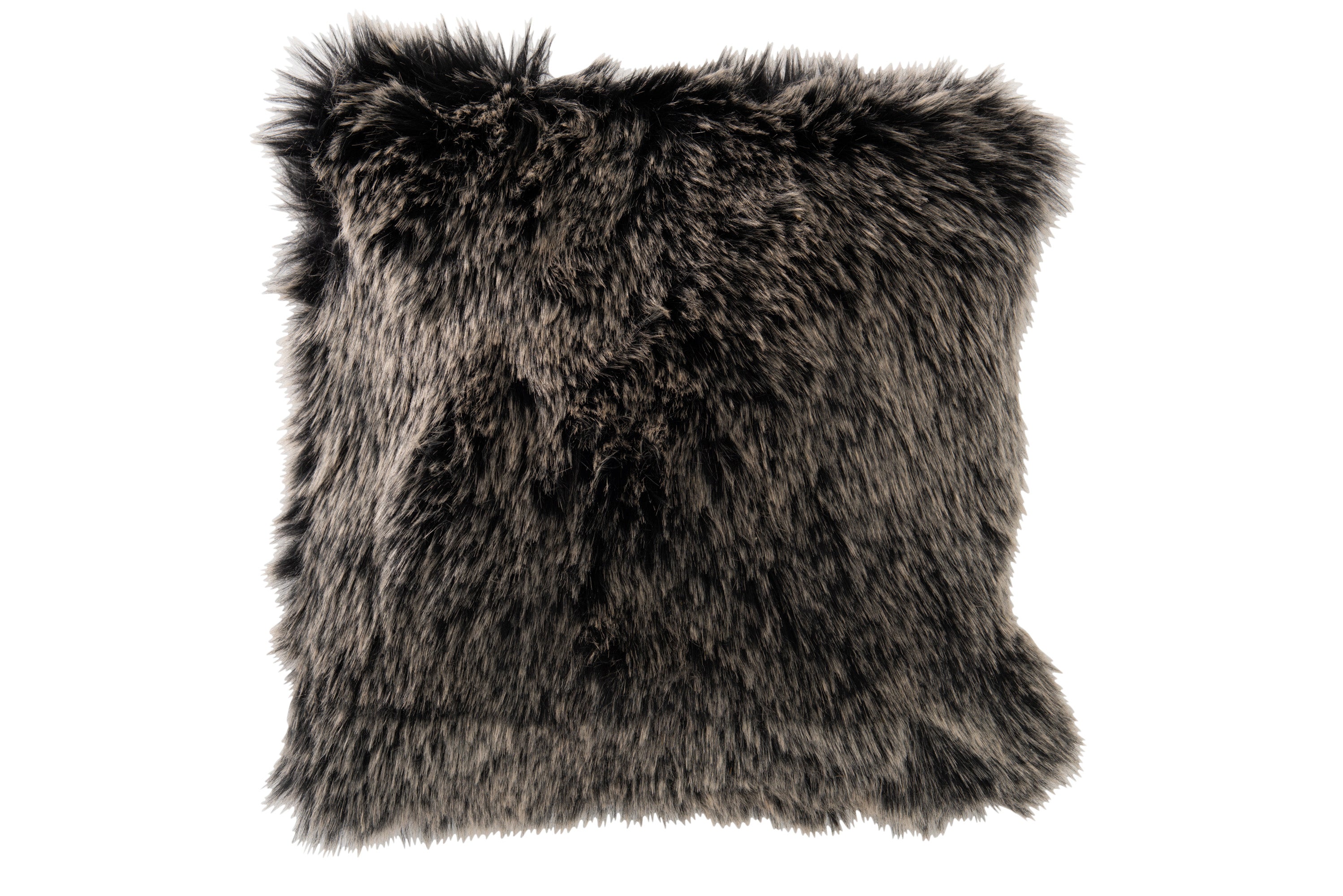 Cushion Fake Fur Long Grey/Black/White - (7290)