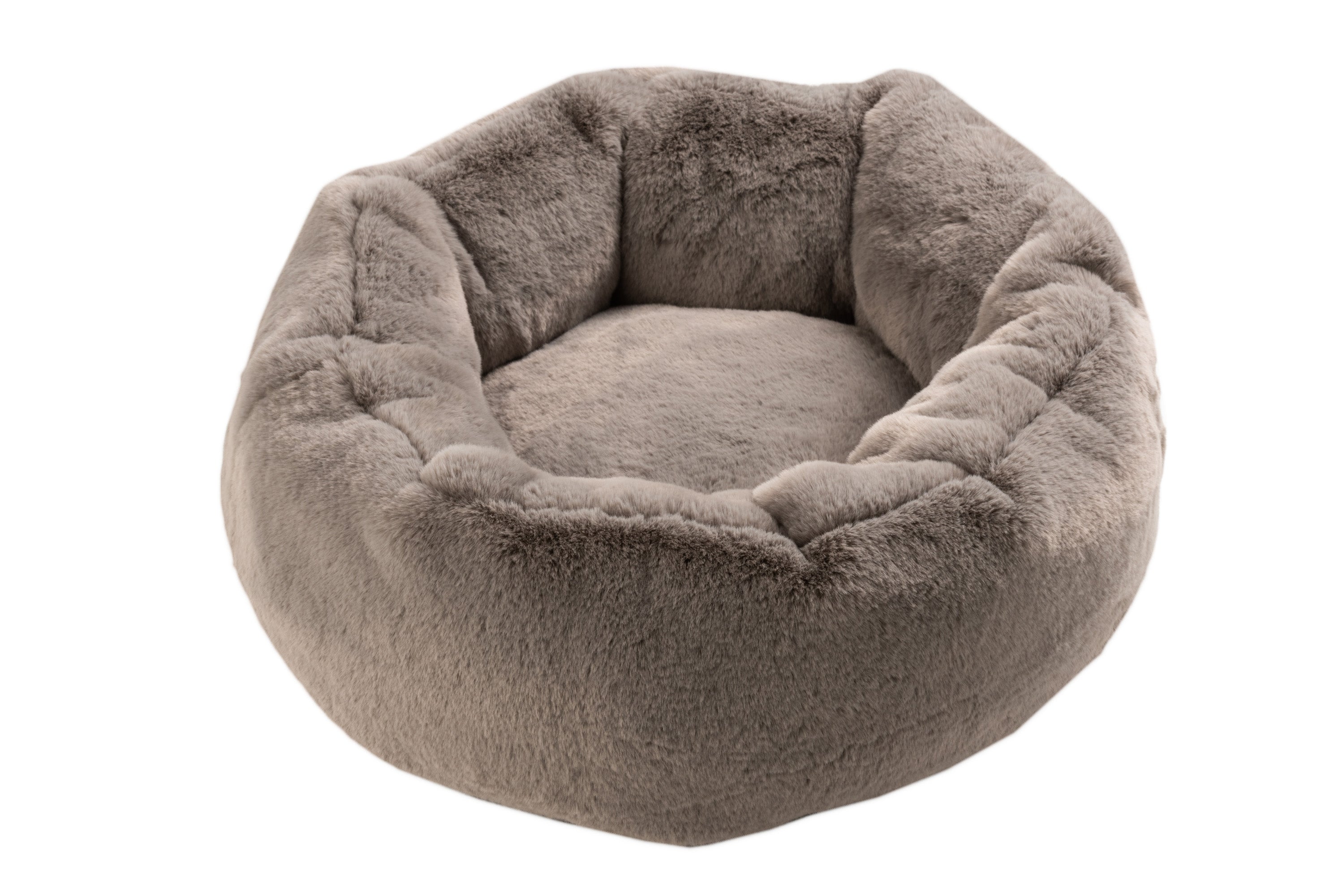 Kattenmand Rond Polyester Donker Grijs