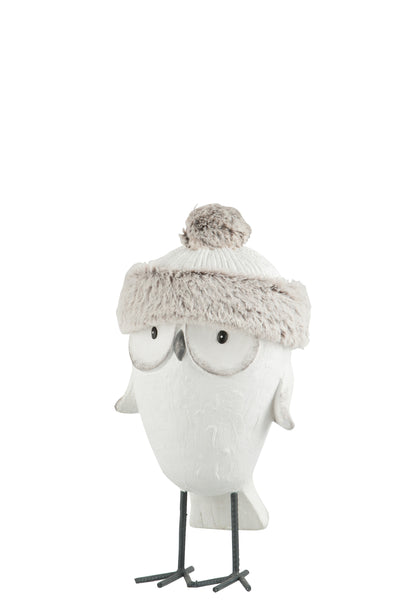 Owl Hat Winter Magnesia White/Grey Small
