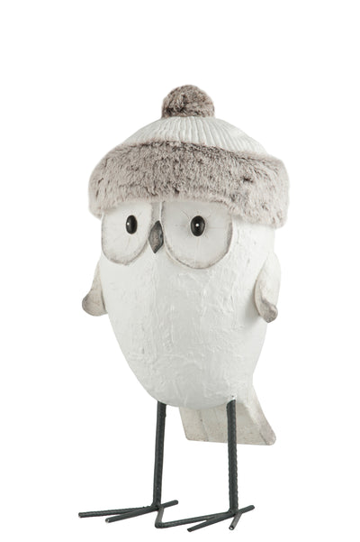 Owl Hat Winter Magnesia White/Grey Large