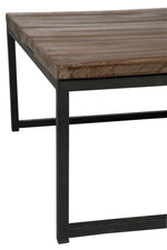 Set 2 Coffee Tables Wood/Metal Brown+Black