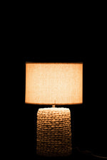 Lampenschirm+Kappe Dickes Geflecht Beton/Baumwolle Natur S
