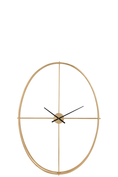 Clock Oval Metal Gold L - (85720)