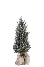Weihnachtsbaum+Beleuchtung+Topf Jute Plastik Schneegrün Medium - (87308)