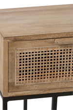 Console 3-Drawer Woven Mango-wood Natural