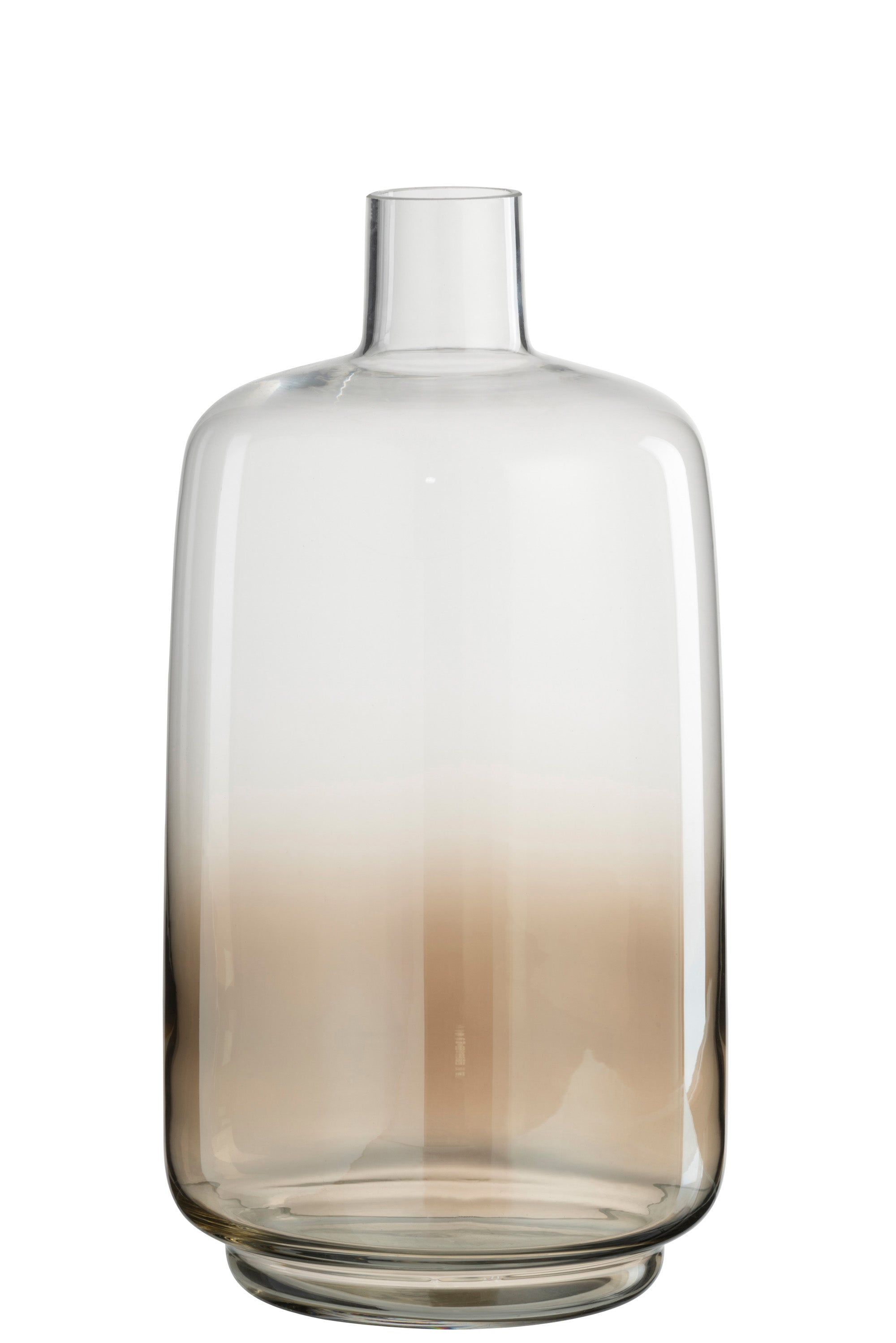 Vase Bo Round Glass Transparent/Beige - (92342)