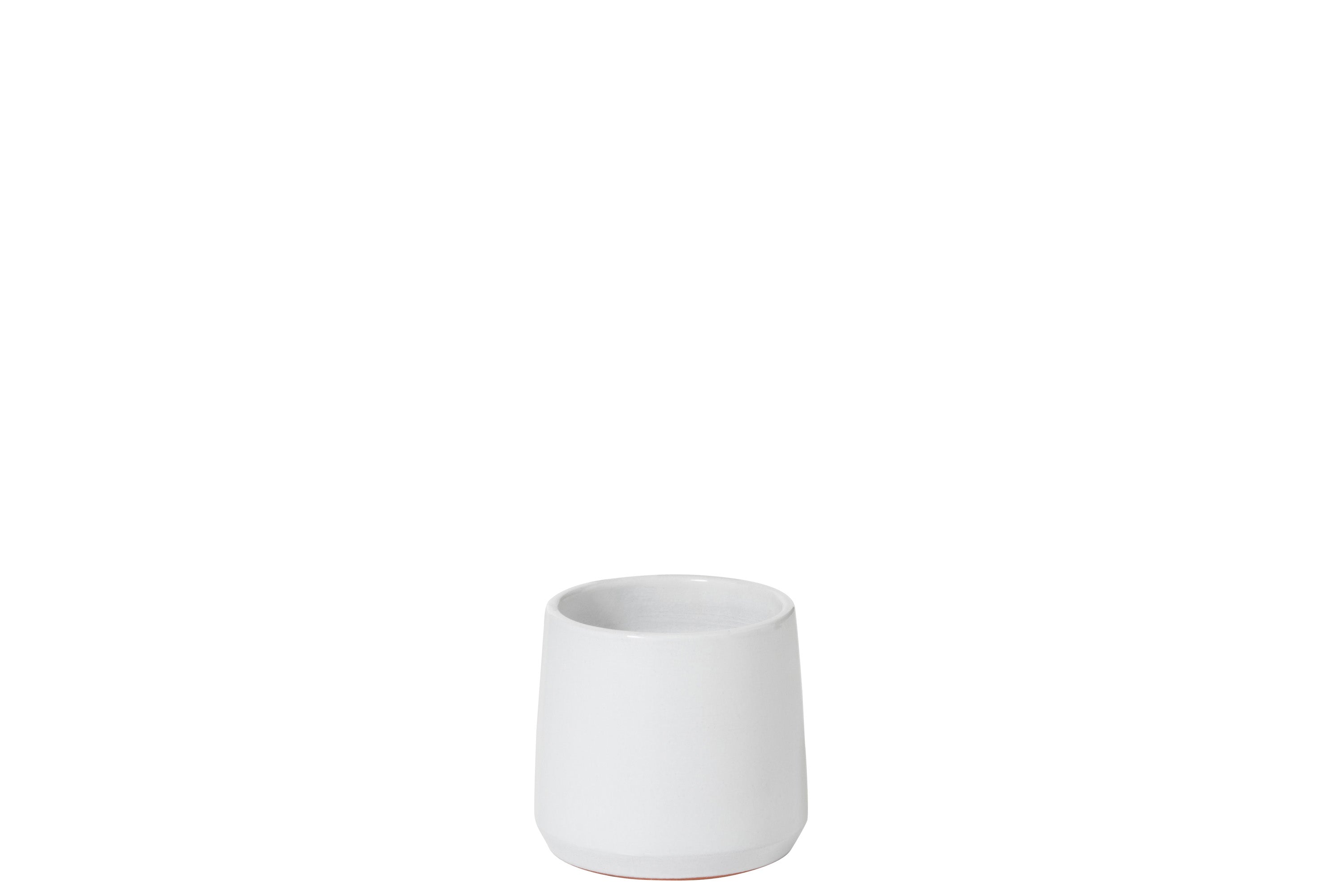 Flower Pot Round Ceramic White Xs - (94120)