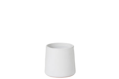 Flower Pot Round Ceramic White Small - (94121)